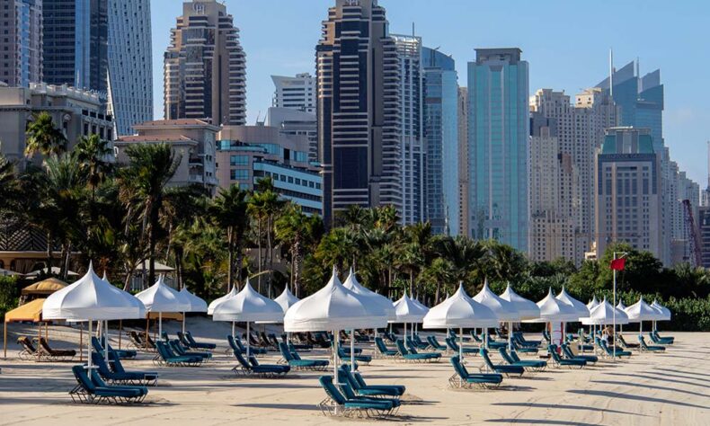 To stave off the heat during the daytime, try a day pass to one of Dubai’s beachfront resorts