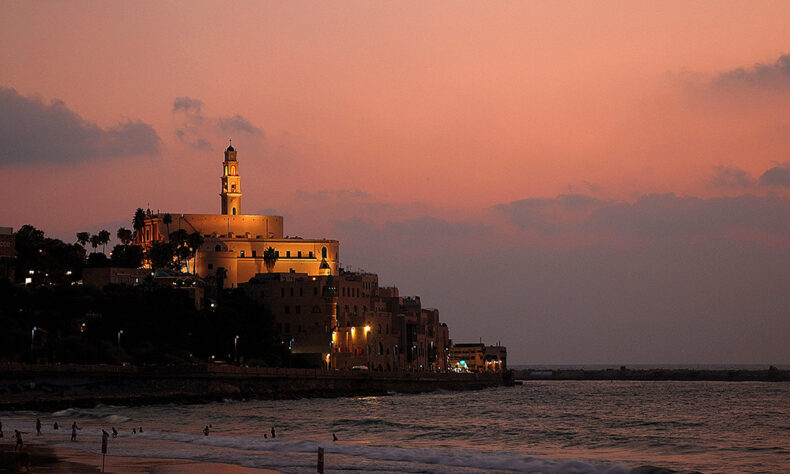 The view of Tel Aviv neighbourhood Jaffa and Ottoman-era Clock Tower
