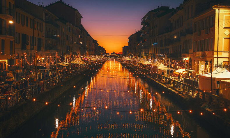 Enjoy Milan’s vibrant nightlife at the picturesque canalside bars in Navigli