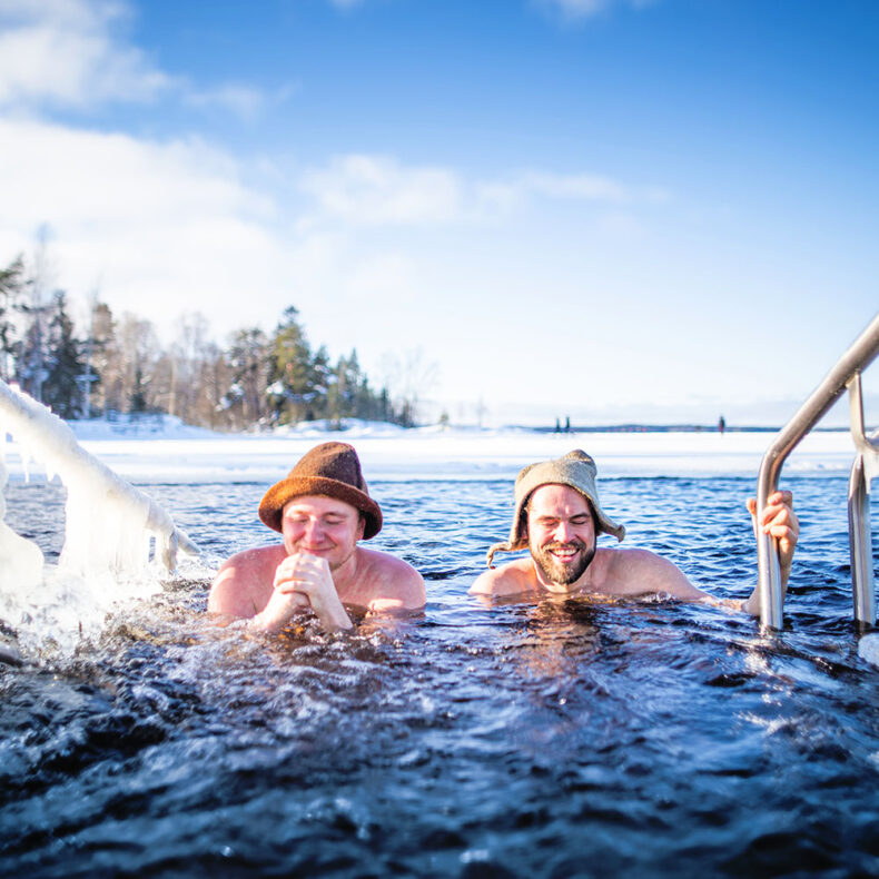 From the heat in the sauna, Finns tend to cool down in cold water