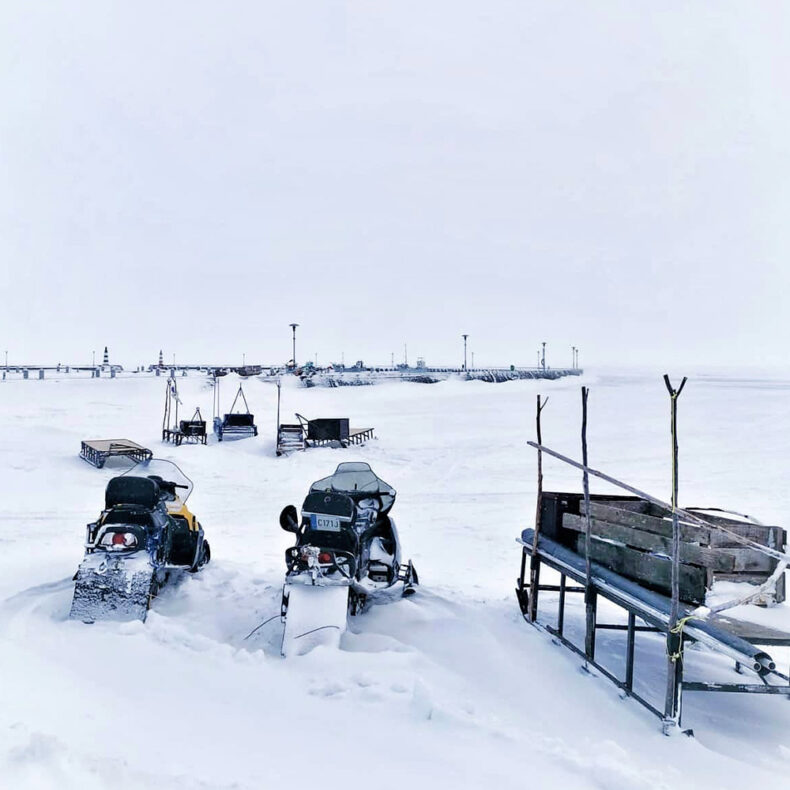 Once the Curonian Lagoon is completely frozen, you can go on an ice sailing adventure