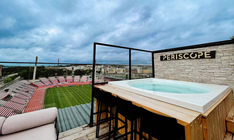 Rooftop jacuzzi with an astonishing view from the recreational centre Periscope
