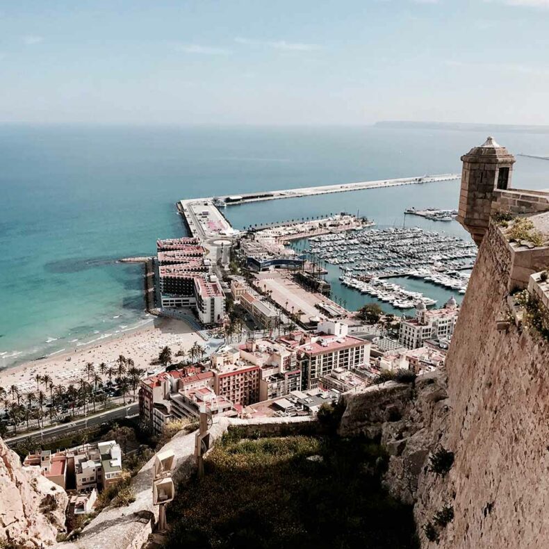 The view of the Mediterranean coastline from the top of Mount Benacantil