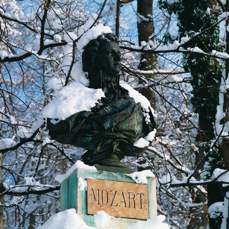 Mozart's statue at his birthplace - Salzburg