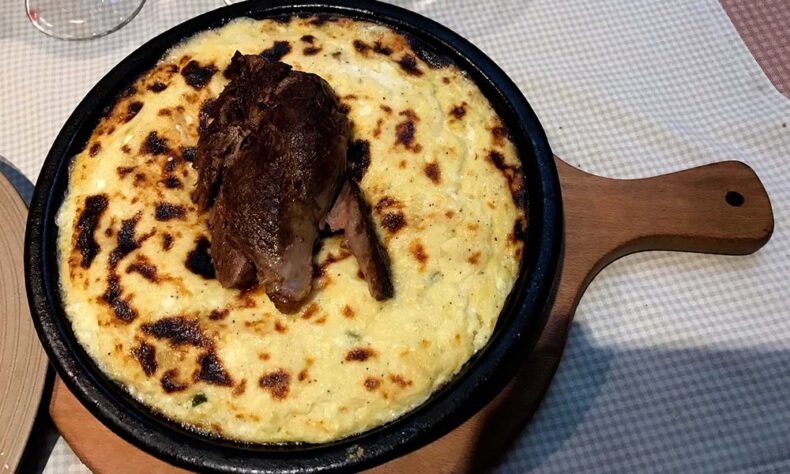 National Kosovo dish - tavë kosi, a baked lamb casserole with yoghurt