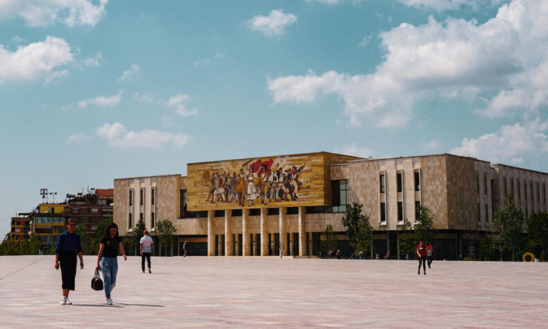 The Skanderbeg Square with the Albania's National History Museum