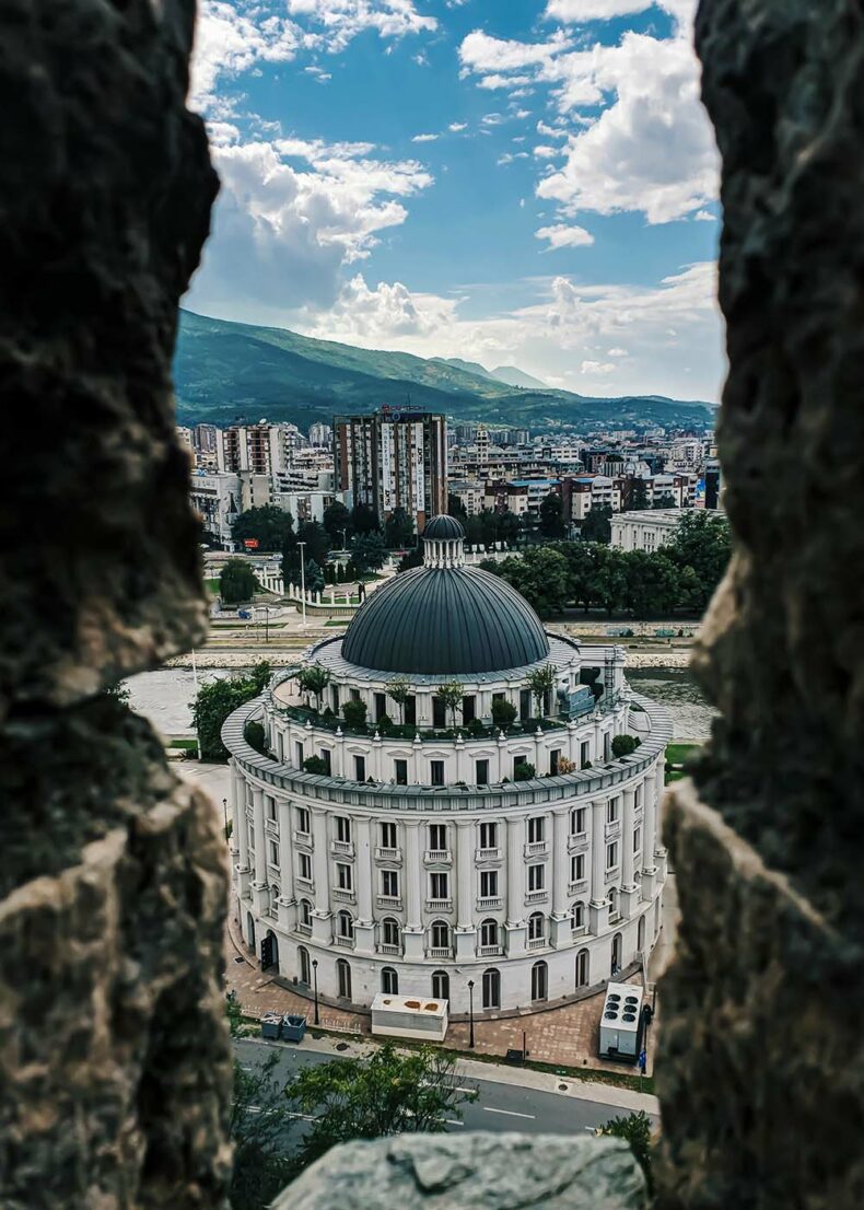 The view of Skopje city from the 6th century Tvrdina Kale Fortress