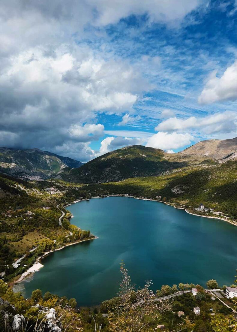 Lake Scanno is nestled amidst the Apennine Mountains in Tuscany
