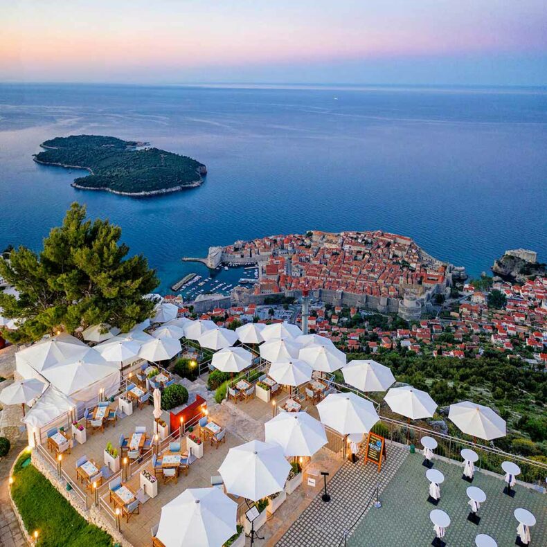 A phenomenal terrace of Panorama restaurant with a view of Dubrovnik city