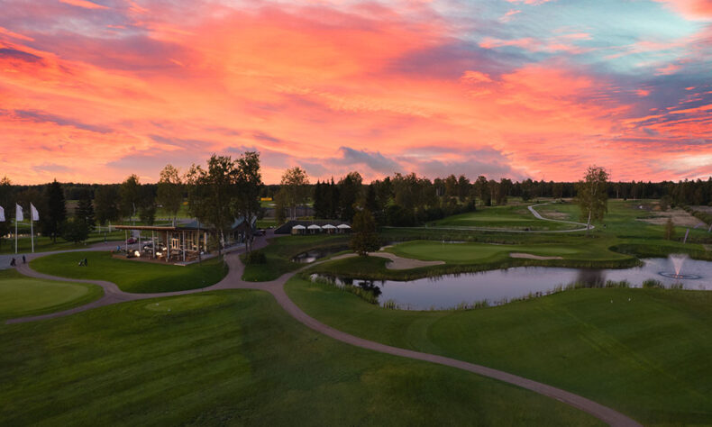 Estonia's Rae Golf Club during sunset