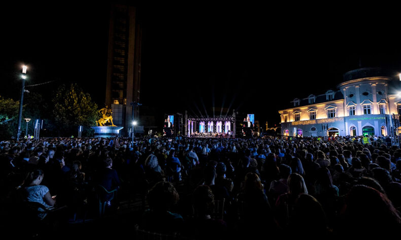 Ten day long Rame Lahaj International Opera Festival in Skanderbeg Square in Pristina
