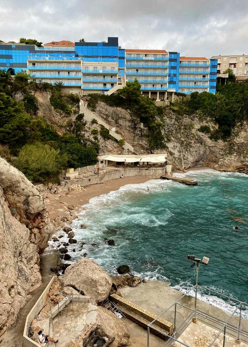 The scenic Bellevue Beach in the resort-filled Dubrovnik's neighbourhood of Montovjerna