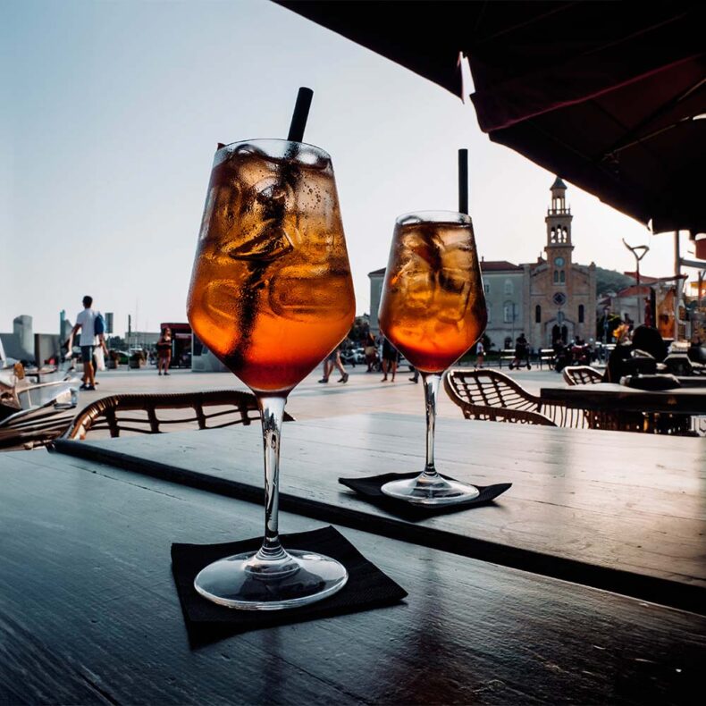Enjoy a drink in Split with a view of the city