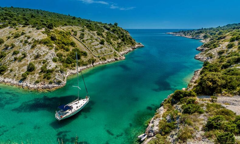 Explore the popular Blue Lagoon near the city of Trogir