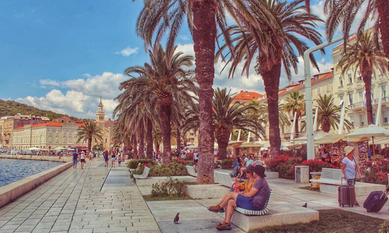 The bustling Riva promenade is closer to Riva's Old town