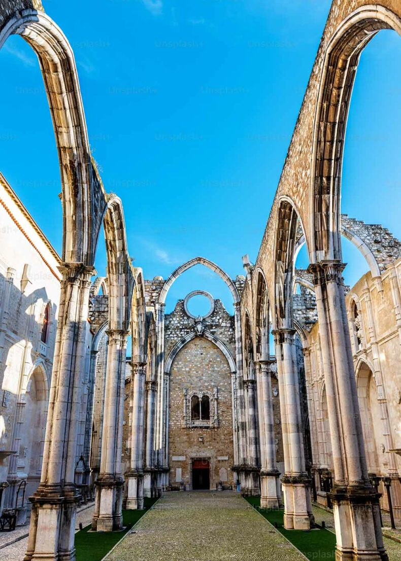 Convento do Carmo is the Gothic ruins which remind us of the devastating 1755 year Lisbon earthquake