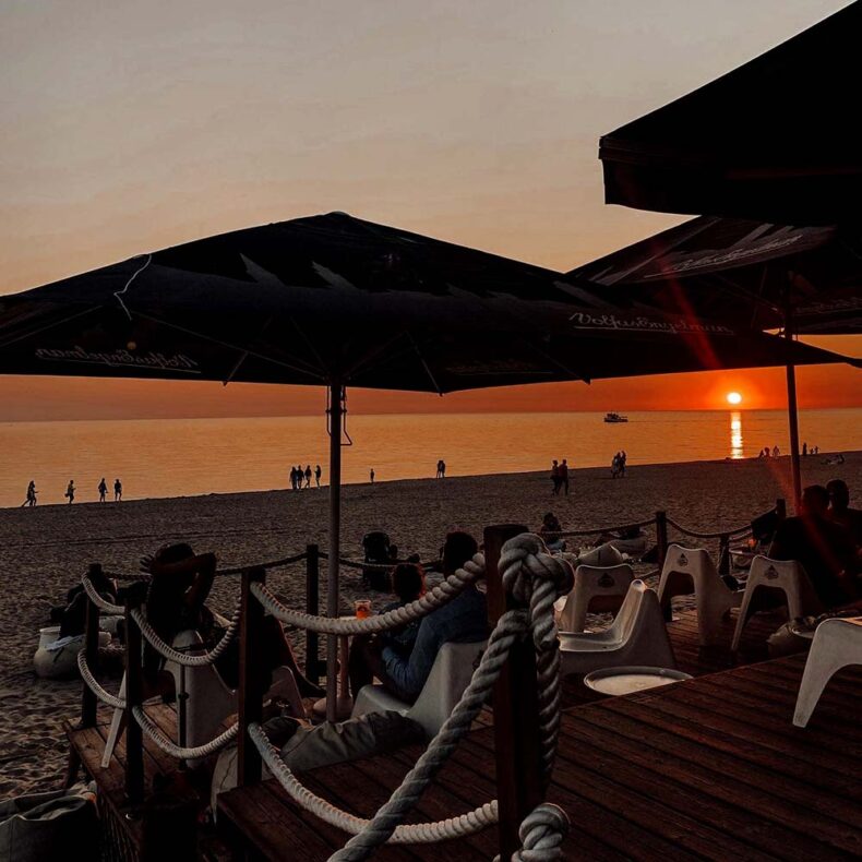 Palanga Beach Bar during the sunset