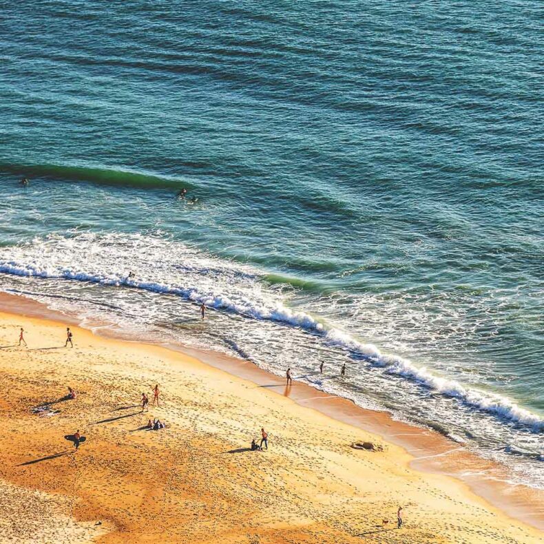 Portuguese golden sand beach during the summer season