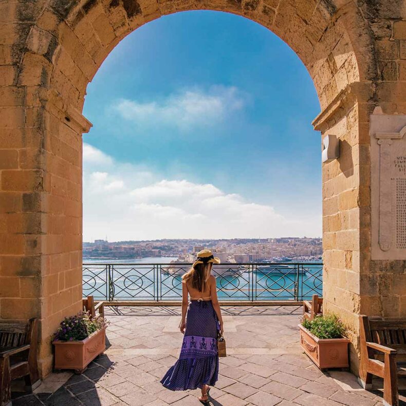 A view from the Upper Barrakka Gardens in Valletta