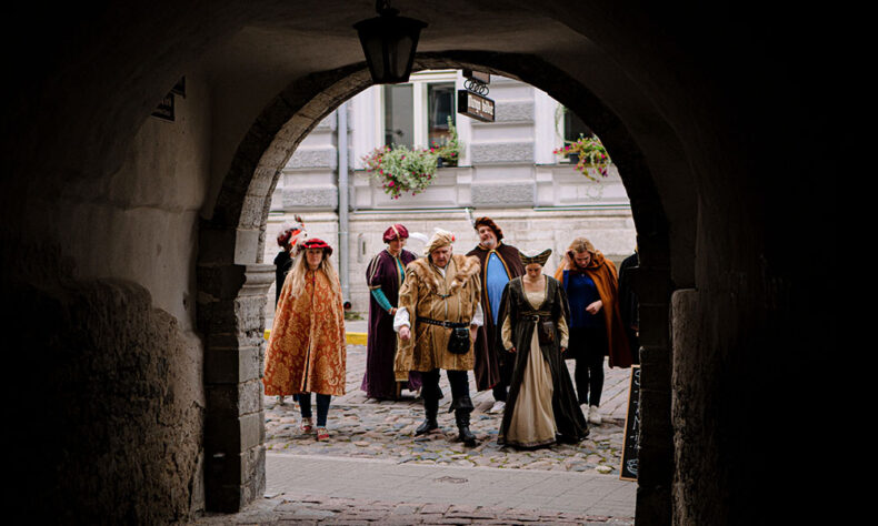 Medieval tour through Old Town during the Tallinn Medieval days