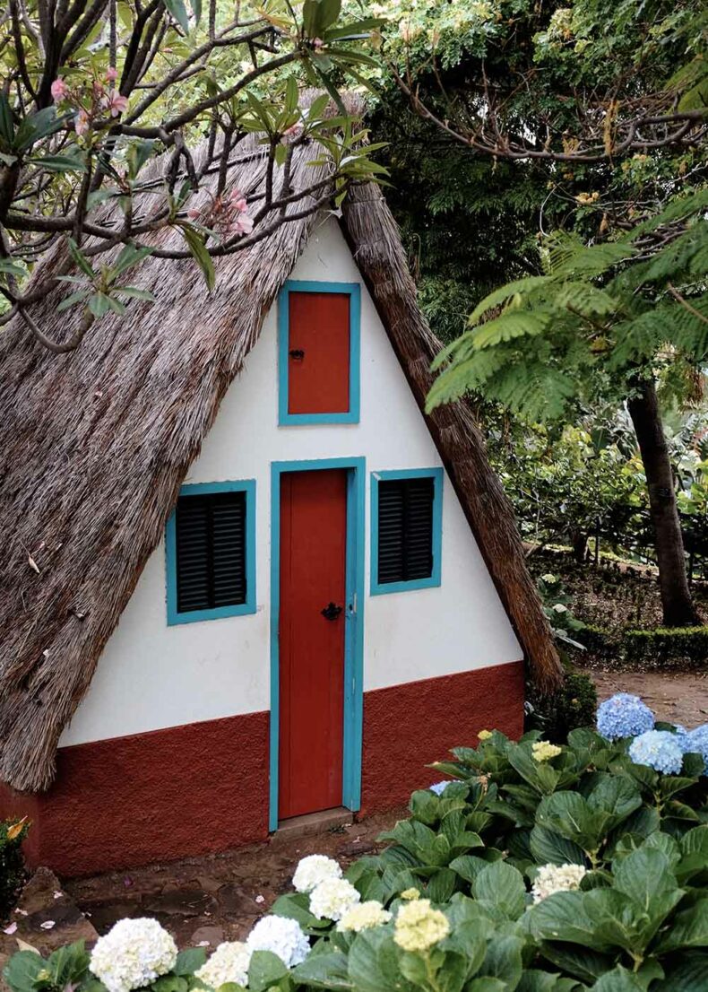 Traditional Madeira house at the Botanical Garden of Funchal