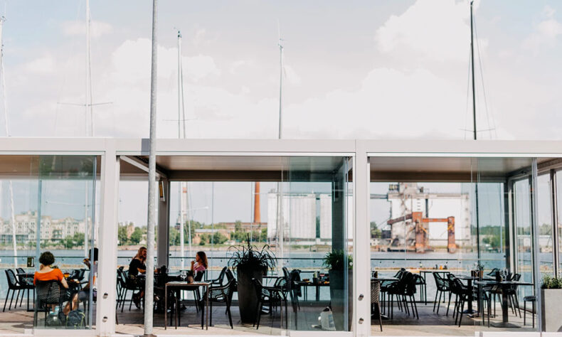 Restaurant Osta offer a wonderful view of Old Riga across the water