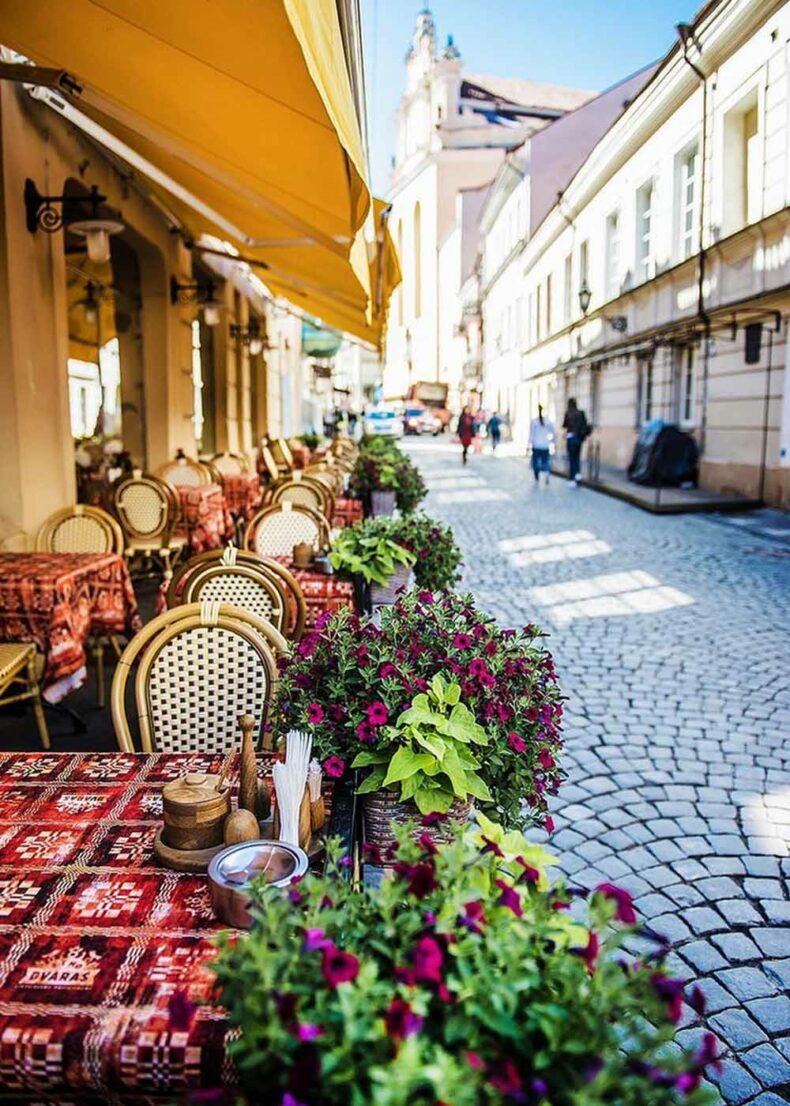 Vilnius Old Town is full of charming cafes, ornate churches and winding cobbled streets