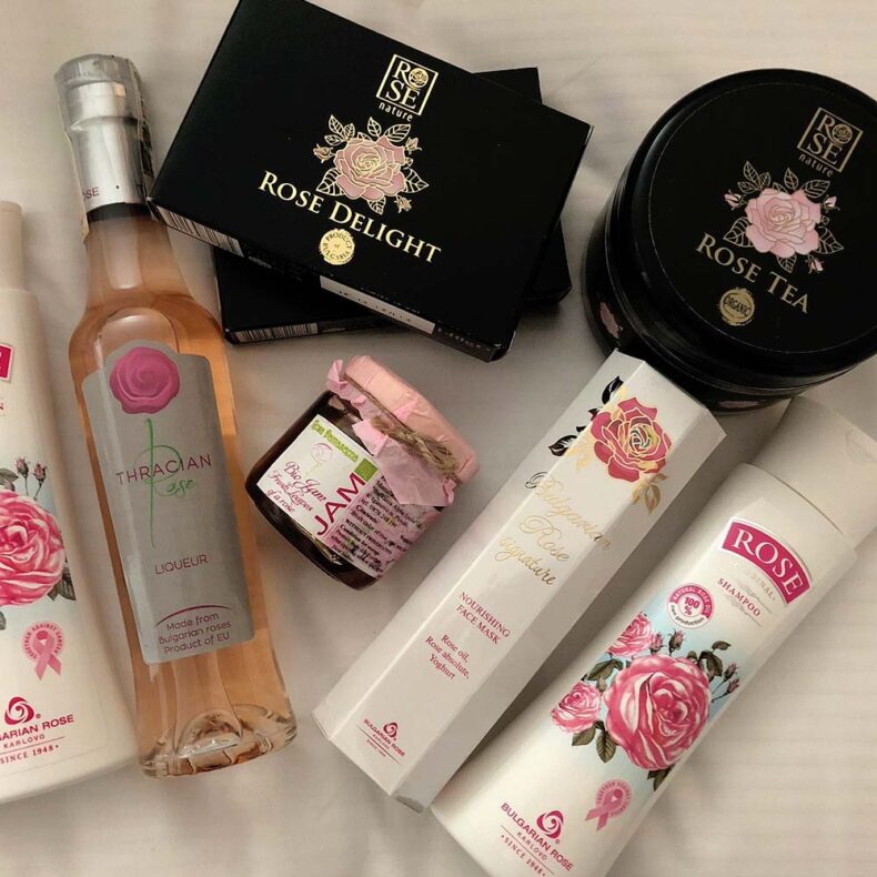 Bulgarian Rose Company products, starting from fragrances to liqueur