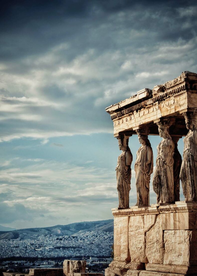 The whitewashed columns of the Acropolis temples