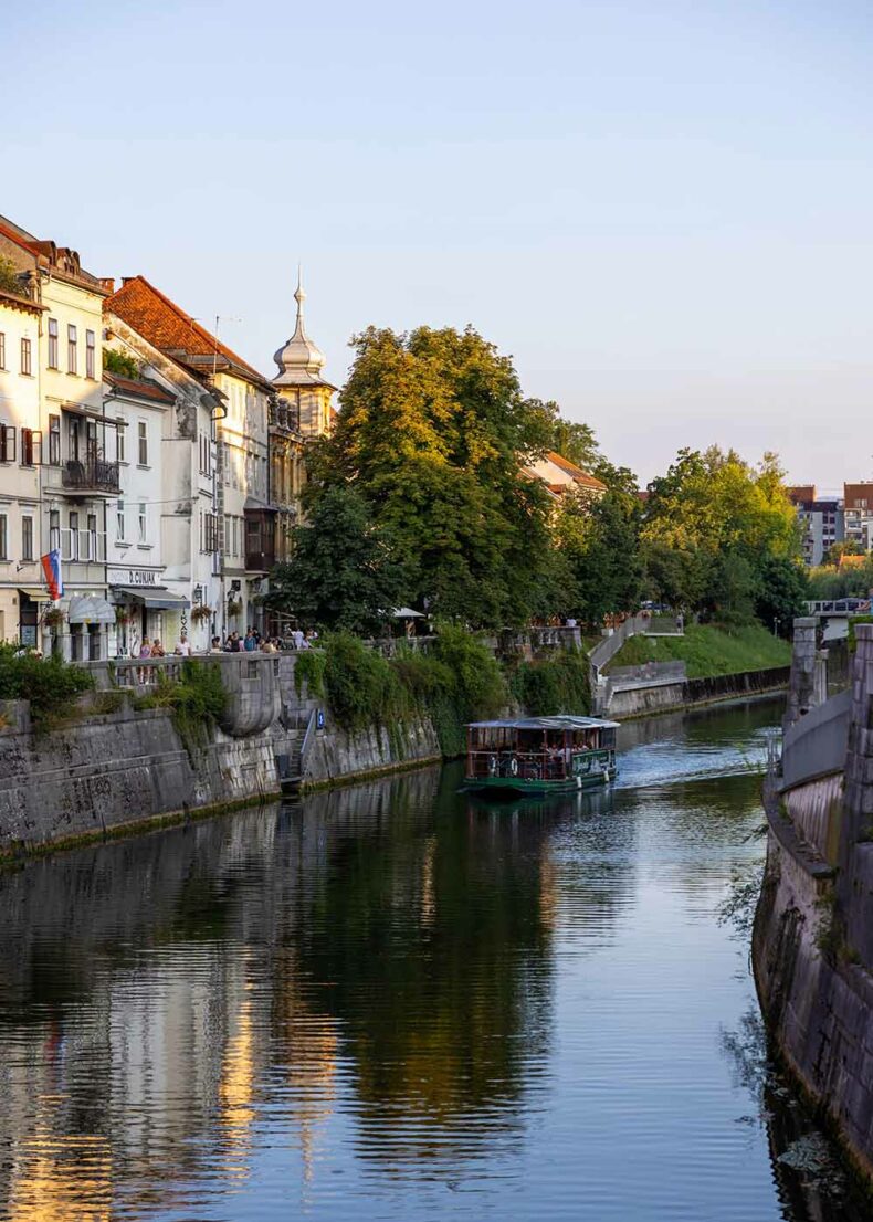 Embark on a boat trip through the Ljubljana city centre