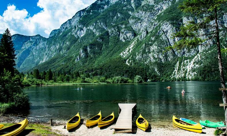 Lake Bohinj is an excellent choice for a ride with a canoe or SUP