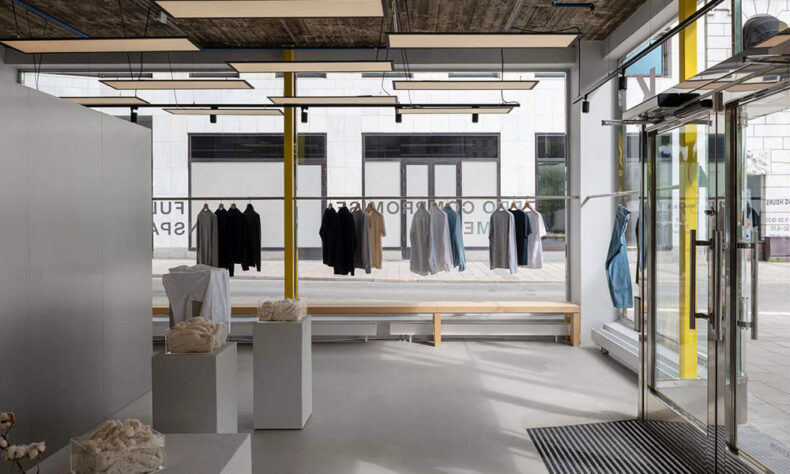 The Stockholm-based fashion brand ASKET store view from inside