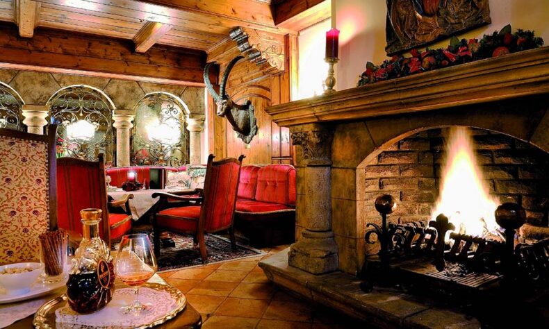 Bar interior at the Hotel Zürserhof at the Lech-Zürs ski area