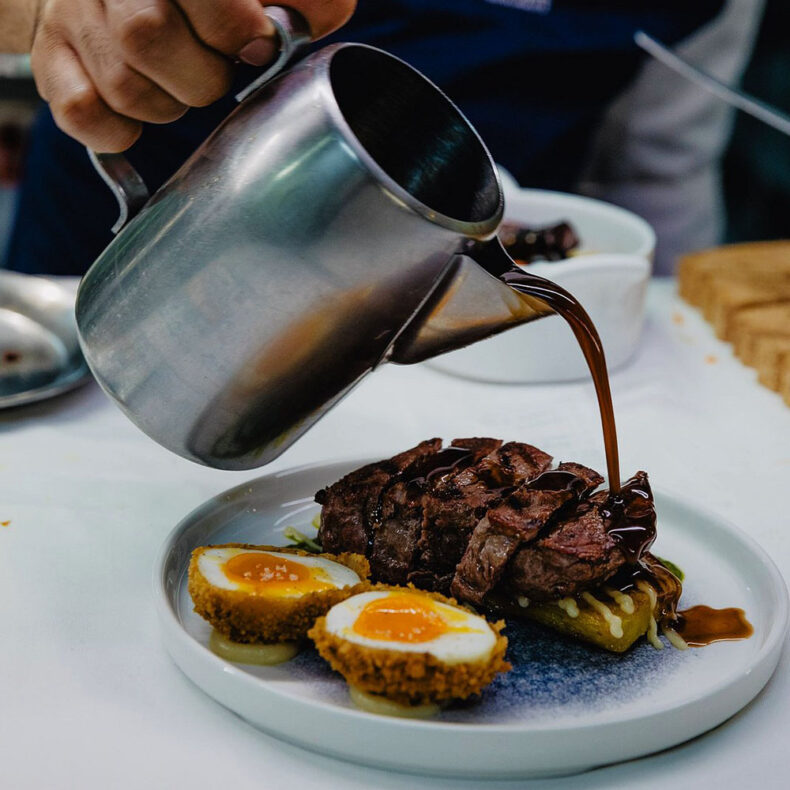 Bitoque is the local version of steak, typically topped with a fried egg and served with a sauce