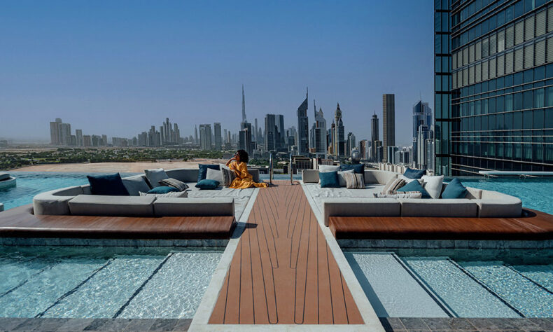 One&Only One Za'abeel offers luxury rooftop infinity pool with a view of downtown Dubai