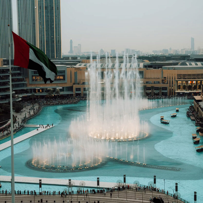 The Dubai Fountain and the Dubai Fountain Boardwalk for the best view to the fountain