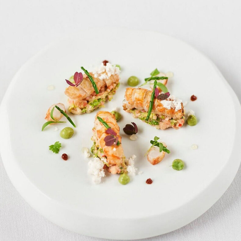 A dish from a Rozbrat 20 - a one-Michelin-star restaurant which offers creative interpretations of Polish cuisine with a seafood focus