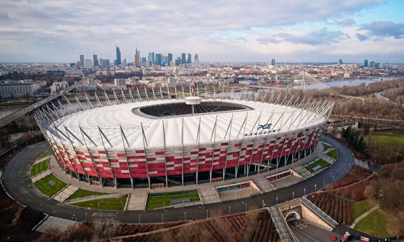 An impresive stadium in Warsaw - the PGE Narodowy - one of the largest concert venues in Central Europe