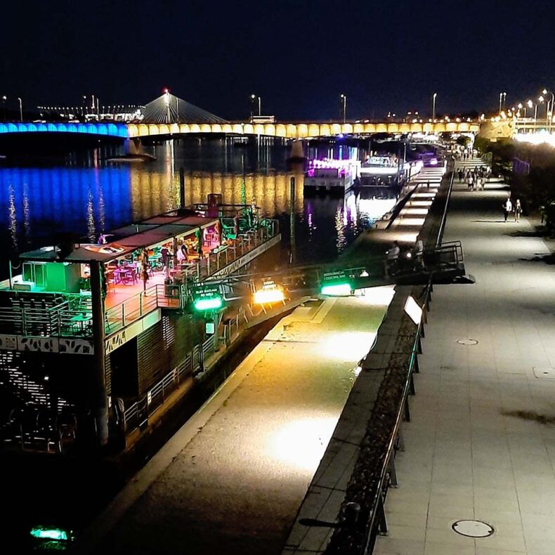 During summertime in Warsaw the party spills outdoors along the Vistula Boulevards