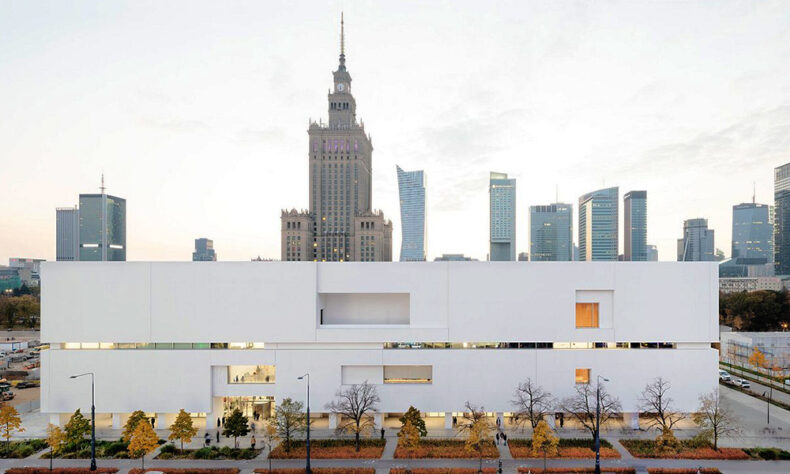 View of the outside of the Museum of Modern Art in Warsaw