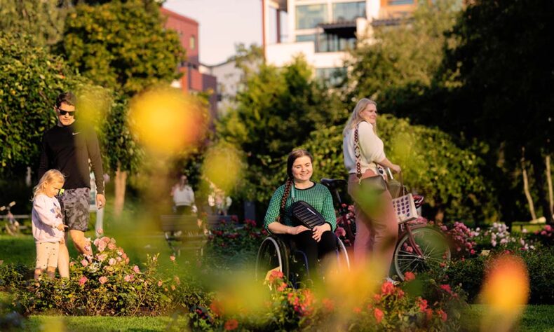Diversified outdoor activities in an Oulu park during spring