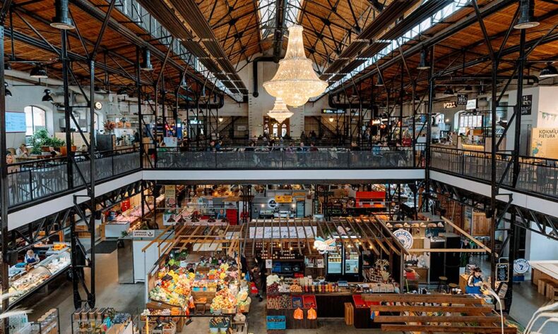 View from the inside of Āgenskalns market