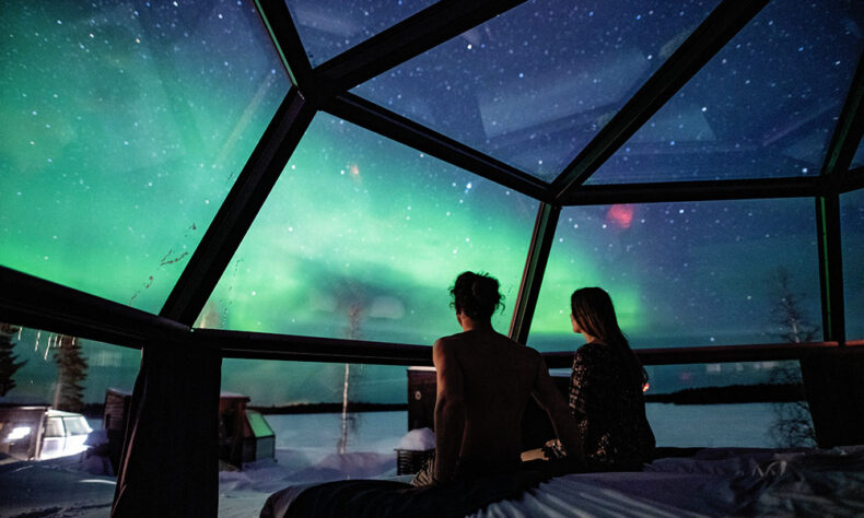For an unforgettable overnight adventure spend the night in a cosy glass igloo beneath the stars