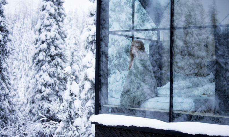 Snow-laden pine trees and cosy log cabins tucked away in peaceful forests