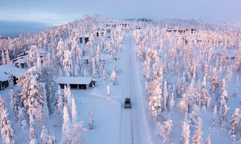 Winter wonderland view in Kuusamo, Finland