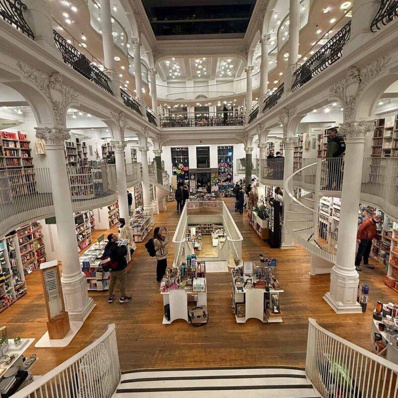 An elegant bookshop - Cărturești Carusel which is hosted in a beautifully restored 19th-century building
